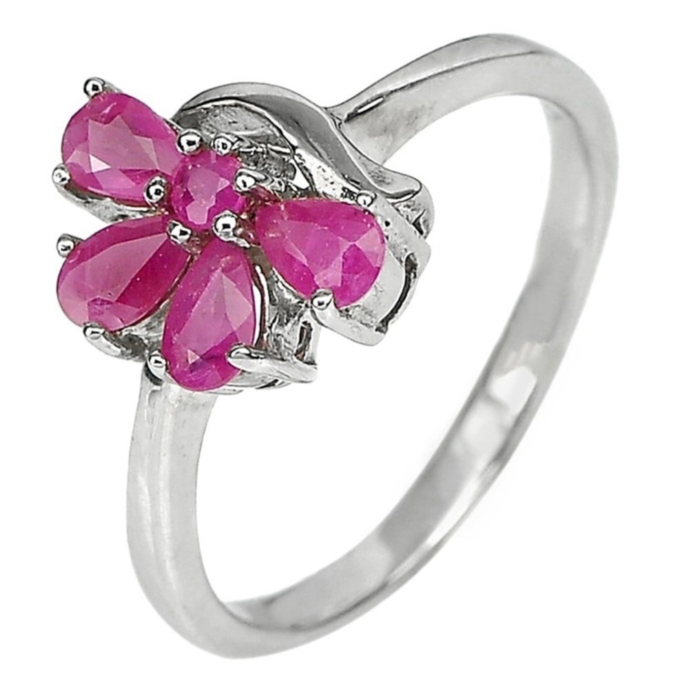 Natural Red Ruby 925 Sterling Silver Jewelry Set … - image 2